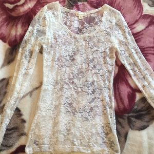 Mesh long sleeve top